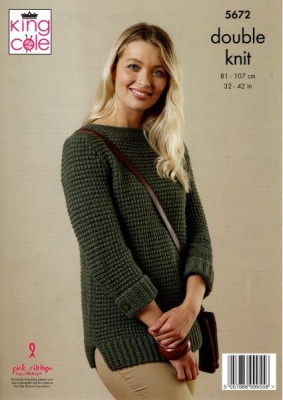 Knitting Pattern - King Cole 5672 - Subtle Drifter DK - Sweater & Cardigan